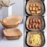 100 PCS Square Air Fryer Paper Sheets Disposable Kitchenware - Image 2