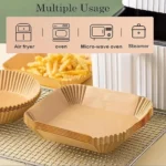100 PCS Square Air Fryer Paper Sheets Disposable Kitchenware - Image 3