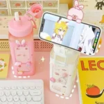 700ml Kawaii Water Bottle with Straw and Sticker Outdoor - Image 2