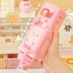 700ml Kawaii Water Bottle with Straw and Sticker Outdoor - Image 3