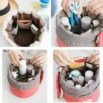 Cosmetic Pouch Makeup Bag Round Barrel Shape cosmetic Bags - Image 2