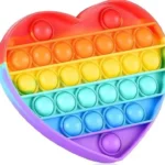 Heart Fidget Pop it Rainbow Toy Toys