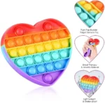 Heart Fidget Pop it Rainbow Toy Toys - Image 2