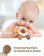 Silicone Wooden Baby Teether Baby Products - Image 2