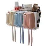 3 Cup Toothbrush Holder Bathroom Shelf Magic Sticker Series Bathroom Accessories - Image 2