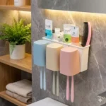 Anti Dust 3 Cup Toothbrush Holder Bathroom Accessories