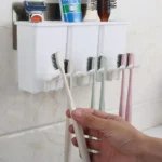 Anti Dust 3 Cup Toothbrush Holder Bathroom Accessories - Image 2